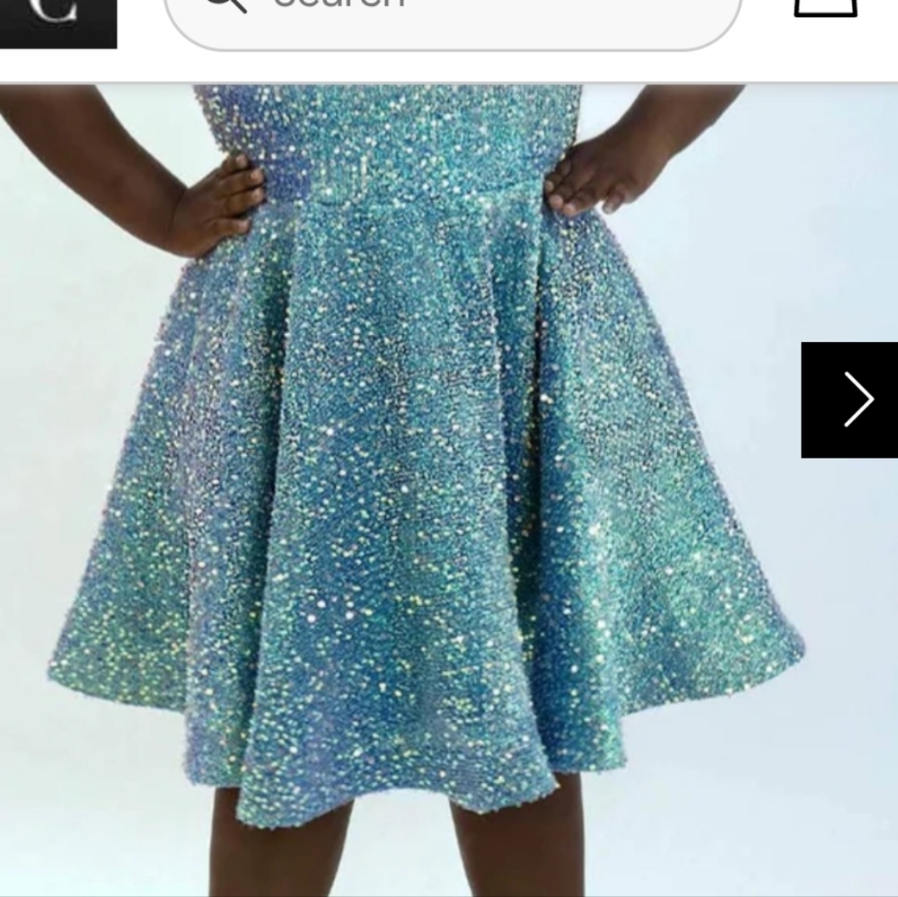 Rampage Blue Glitter Prom Dress